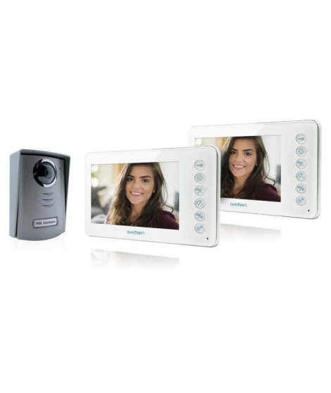 AVIDSEN Visiophone 2 fils Ylva avec 2 écrans LCD couleur ultra plat 4,3 pouces