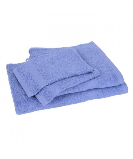Lot de 2 gants + 1 drap de bain + 1 serviette ELEGANCE bleu