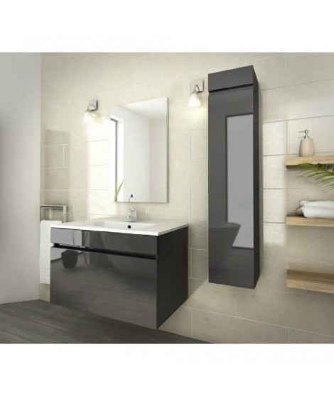 LUNA Ensemble de salle de bain 80 cm gris vernis